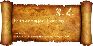 Mittermayer Larion névjegykártya